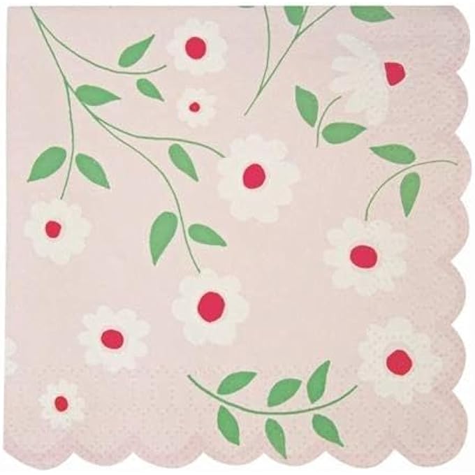 IM A PRINCESS SMALL NAPKINS  PACK OF 20 FAIRY-TALE PARTY NAPKINS WITH FLORAL DESIGN & SCALLOP EDGE, 5 X 5 IN PAPER NAPKINS FOR PRINCESS BIRTHDAY, MAGICAL ROYAL CELEBRATION TABLEWARE